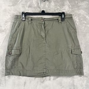 Women’s Medium Olive Green Cargo Mini Skirt Utility Pocket Casual Skirt